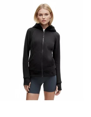 NUEVO CON ETIQUETAS LULULEMON Sudadera con Capucha de Buceo Cremallera Completa Negra Talla 8 10 $138 Minorista Foto 1 de 4