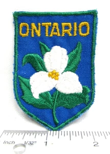 Vintage Ontario Canada Trillium Jacket Patch International Travel Souvenir - Bild 1 von 3