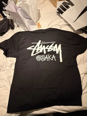 NWT Black Stussy Osaka Men's Short Sleeve T-Shirt Osaka Chapter US SELLER - Image 1 of 4