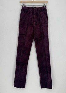 Bojeangles Damen Vintage 70er Disco Burgunderrot Cord Baumwollmischung Hose Gr. 7/8 - Bild 1 von 3