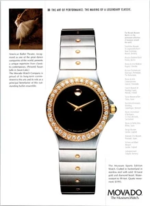 VINTAGE 1994 MOVADO WATCH PRINT AD - Picture 1 of 1