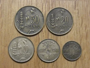 5 Münzen von Litauen. 1, 5, 10, 20, 50 Litu.  Selten ! - Bild 1 von 2