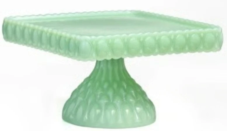 Plato de Pastel Bandeja de Pastelería Soporte para Panaderos - Elizabeth Square Jade Verde Vidrio Mosser Foto 1 de 1