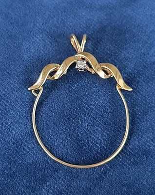 Vintage 14k Gold Charm Holder, Pendant - Image 1 of 4