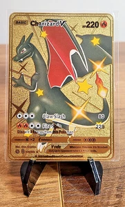 Basic Charizard GX Gold Metal Pokémon Card HP220 079/073 - Picture 1 of 2