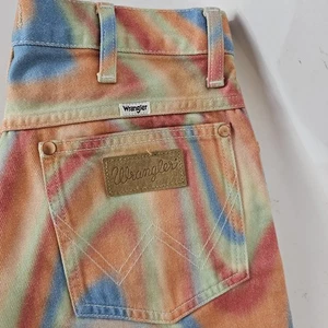 NUEVO Jean Wrangler Wild West 603 tiro alto recto arco iris talla 28/28 - Imagen 1 de 7