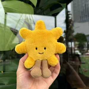 Adorable Smile Face Yellow Sun Plushie Stuffed Cute Cartoon Weather Plush T$a - Picture 1 of 8