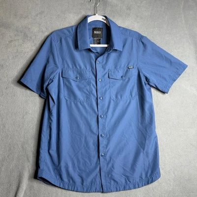 5.11 Tactical Men's Button Up Shirt Short Sleeve Blue Work Utility Size Small - Image 1 of 4