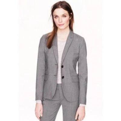 NEW! J. Crew 1035 Bi-Stretch Italian Wool Tollegno Suit 4/6 Gray Career Office - Image 1 of 4