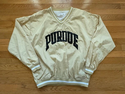 Vintage Purdue Pullover Windbreaker Jacket Mens sz L Gold Boilermakers NCAA - Image 1 of 4