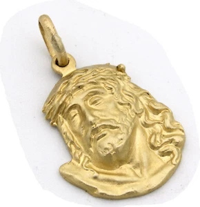 Nuevo Colgante Cabeza Jesús Pequeño Oro Auténtico 585 14 Quilates Cristo Hijo de Dios - Imagen 1 de 4