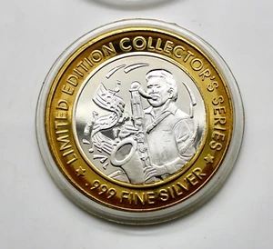 1997 Rare $10 Harrah's Casino Jazz Singer .999 Silver Token Maryland Heights,MO - Picture 1 of 2