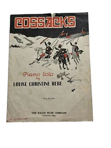 Vtg Sheet Music Piano Solo Cossacks 1930 Louise Christine Rebe - Picture 1 of 7