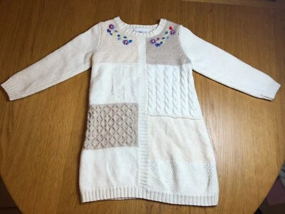 Vestido Suéter Hanna Andersson 100 L/S Delicado con Bordado Floral Talla 4 Usado en Excelente Condición Foto 1 de 2