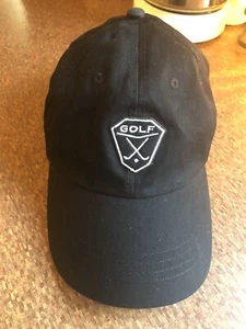 SIGNATURE’S CROSSED CLUBS ADJUSTABLE GOLF HAT CAP BLACK OSFA - Picture 1 of 5