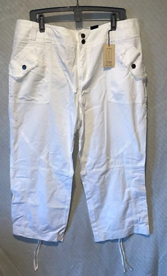 LADIES SIZE 20 CROP 25" VENEZIA BY LANE BRYANT WHITE CROPPED LENGTH PANTS NWT - Image 1 of 4