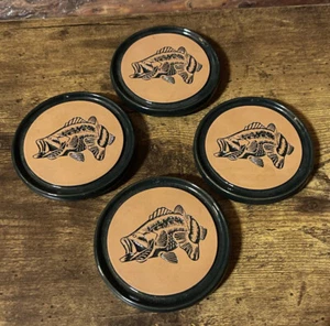 Frankoma Coasters - Largemouth Bass - Set of 4 - USA - Rare! - Picture 1 of 5