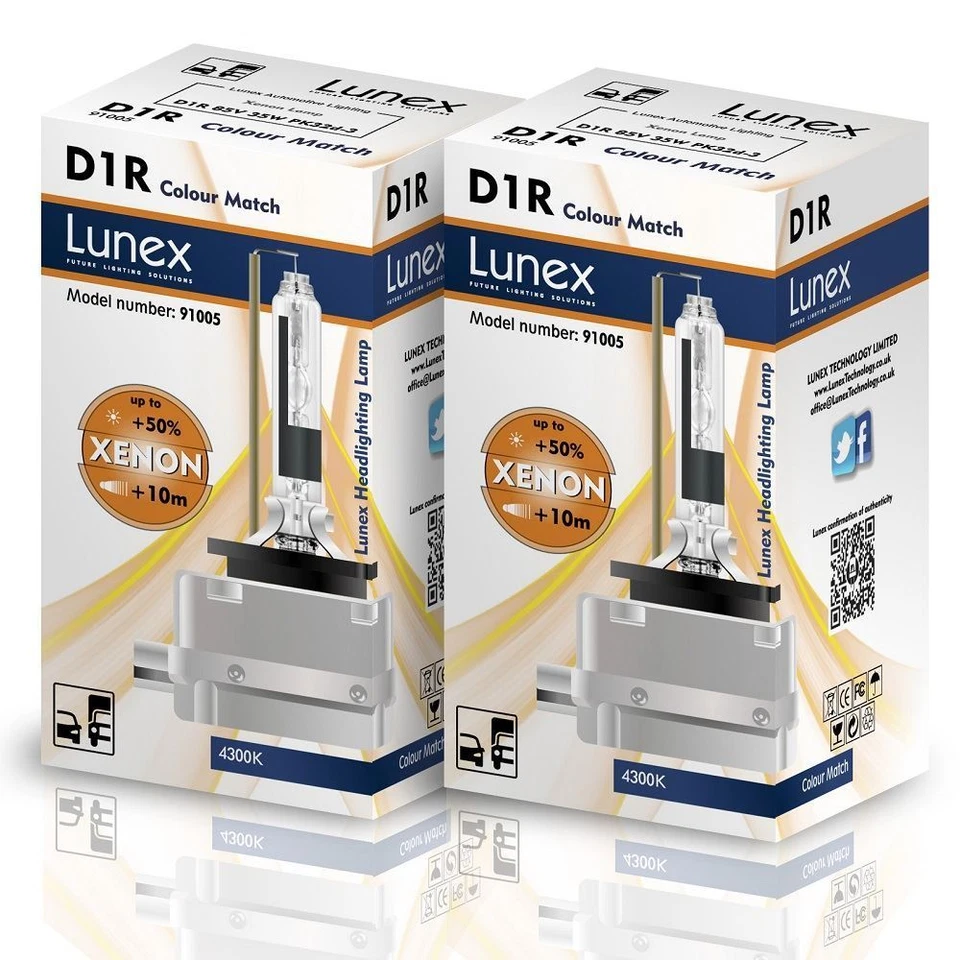 2 x Genuine LUNEX D1R XENON 4300K HID BULB compatible with 66150 66154 85409C1 - Image 1 of 1