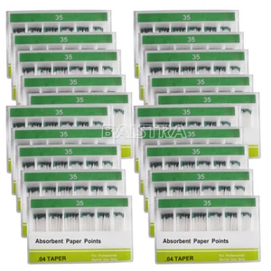 Puntos de papel absorbente de fibra de algodón puro endod de raíz dental PP cónico 0,04 35# - Imagen 1 de 14