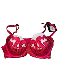 Nuevo con etiquetas Sujetador Miel Birdette Corazones Rojos 32D San Valentín Cuero Vegano - Imagen 1 de 5