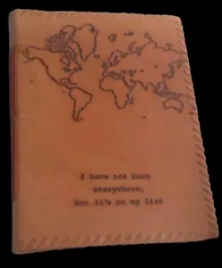 Earthbound Trading Company Leather Bound Blank Journal ~ Travel Theme and Motto - Picture 1 of 11