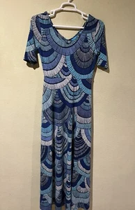 Tori Richard Honolulu Tropical Short Sleeve Maxi Dress Stretch Sz M V5 - Picture 1 of 5