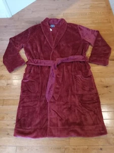 Accappatoio ~ Club Room Uomo L/XL Cintura in Pile Merlot Loungeware di Macy's - Foto 1 di 10