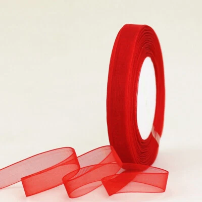 50 Yards 13mm Organza Sheer Applique Polyester Sewing Ribbon Sew Supplies DIY - Image 1 of 4