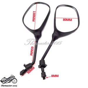 8mm Motorcycle Rearview Mirror For Moped Scooter ATV Quad Pit Dirt Motor Bike - Picture 1 of 6