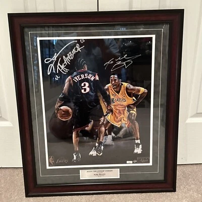 Foto firmada por Kobe Bryant y Allen Iverson de Los Lakers 16x20 Vs AI PANINI CERTIFICADO DE AUTENTICIDAD 17/24 Foto 1 de 4