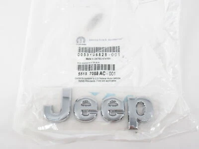 Placa de identificación cromada genuina OEM Mopar Jeep 55157088AC capó o puerta levadiza Foto 1 de 3