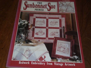 Sunbonnet Sue Primer Redwork Embroidery Vintage Artwork 16 Designs - Picture 1 of 2