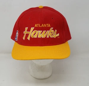 Vintage Atlanta Hawks Wool Sports Specialties Script Fitted Hat Size 7 1/4 - Picture 1 of 7