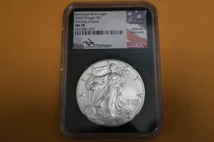 2020-W Burnished Silver Eagle NGC MS70 John Mercanti First Day Issue - Picture 1 of 4
