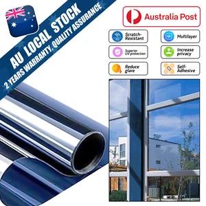 0.5x1m One Way Mirror Glass Film House Window Tint Blackout Privacy Protector - Picture 1 of 15