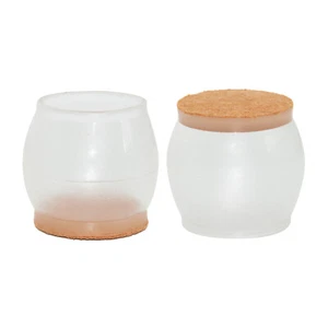 Flyshop 16 PCS Round Chair Leg Caps Glides TPR Felt Pads Non Scratch Protector - Picture 1 of 13