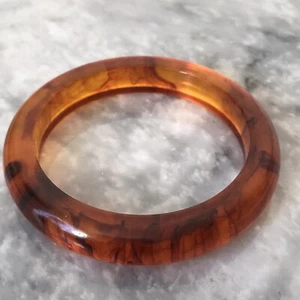 Bracciale vintage in bachelite ambra vortice grosso braccialetto in bachelite - Foto 1 di 12