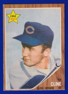 TY CLINE estrellas novatas INDIOS 1962 TOPPS #362 EXCELENTE (OC) SIN PLIEGUES - Imagen 1 de 2
