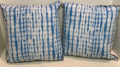 (Set of 2) Allen & Roth 16.5" x 16.5" Indoor/Outdoor Throw Pillows Beach Rare - Image 1 of 4