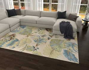 Botanica Neutrally Tropic Hand Tufted Wool Area Rug - Picture 1 of 5