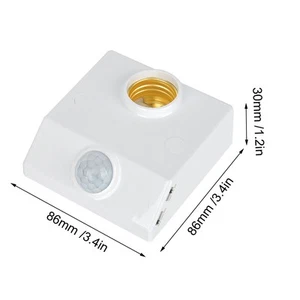 Infrared Sensor Motion Switch Adjustable E27 Light Socket For LED Bulb - Picture 1 of 12