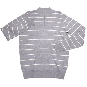 $250 Peter Millar Crown Eastham British Gray Striped 1/4 Zip Sweater Mens 2XL - Picture 1 of 11