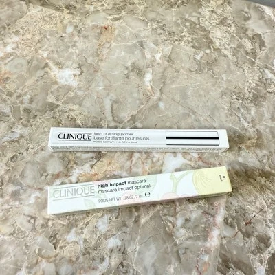Full Size Clinique High Impact Mascara 01 Black + Lash Building Primer New - Image 1 of 2