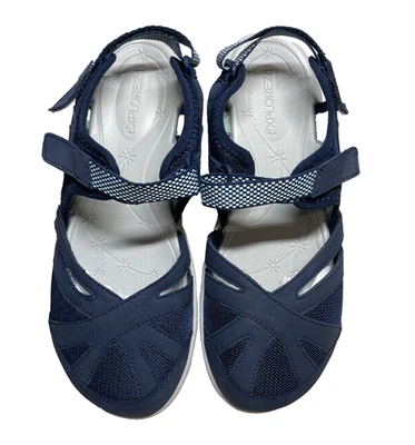 Easy Spirit Womens ESPLASH Mary Jane Navy Blue Slingback Sandals 7W NEW - Image 1 of 4