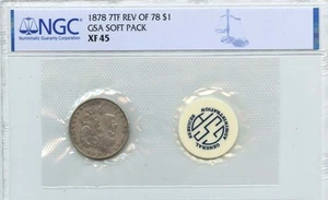 1878 7TF REV OF 78 Morgan Dollar GSA SOFT PACK S$1 NGC XF45 - Picture 1 of 2