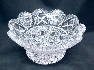 De colección. Cuenco de cristal para servir dulces, nueces o condimentos ~ borde de diente de sierra - Imagen 1 de 5