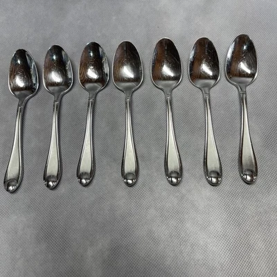 7 Teaspoons Oneida SATIN GARNET Stainless 18/10 Frost GlossySilverware - Image 1 of 4