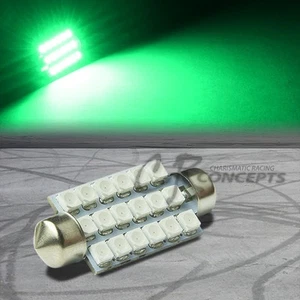 18 SMD 18SMD 39MM 3528 LED VERDE BRILLANTE CUÑA INTERIOR CÚPULA BOMBILLA/MAPA/PANEL - Imagen 1 de 1