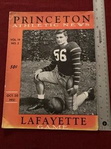 1951 Princeton vs Lafayette notizie atletiche calcio Heisman vincitore Dick Kazmaier - Foto 1 di 5