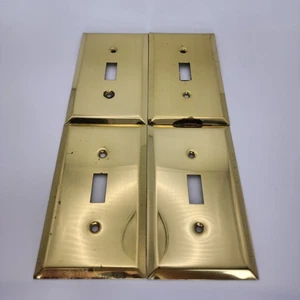 Vintage Baldwin Brass Polished Classic Design 4 Single Switch Plate Covers - Picture 1 of 2